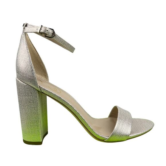 NIB Sam Edelman Yaro Block Heel Sandal Jute Gold sz 10.5 Party Cocktail Wedding - Picture 3 of 12